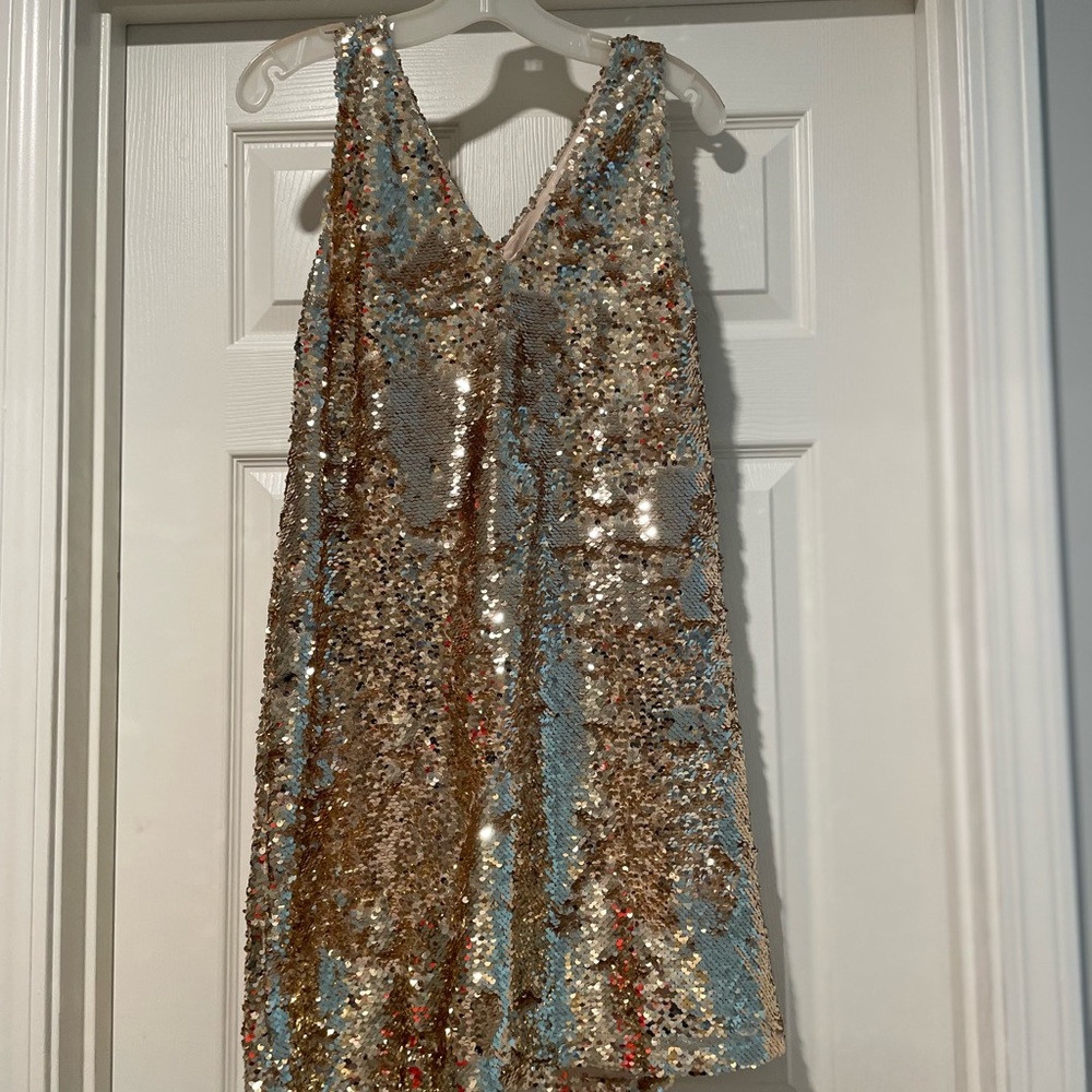 Gold sequin dress